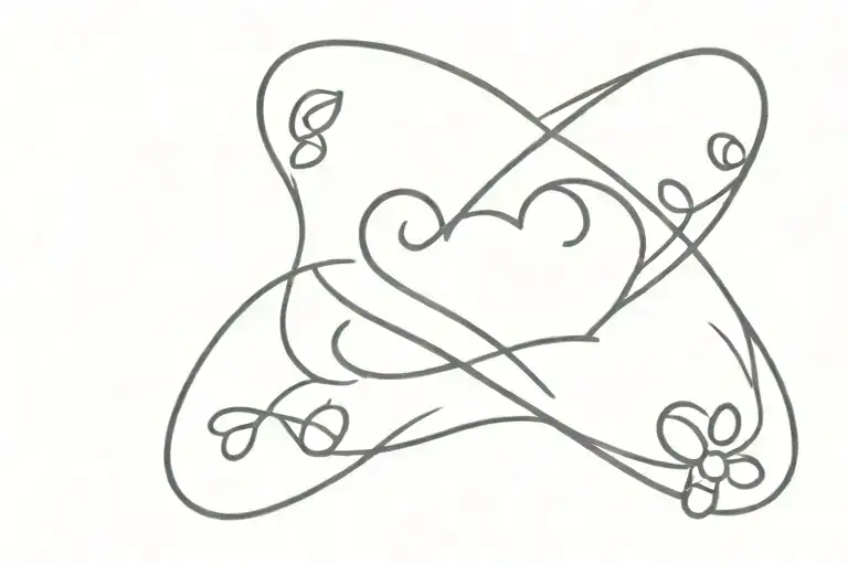 infinity symbol with heart and paw print tattoo design idea