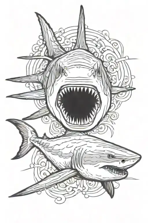 great white shark tattoo design idea