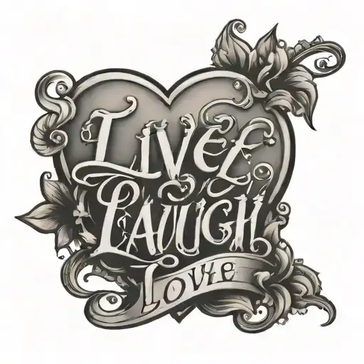 live, laugh, love tattoo design idea