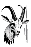 baphomet goat skull tattoo design idea