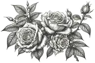 Japanese tree rose branch growing tattoo design idea