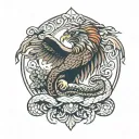 snake, eagle, lion tattoo design idea