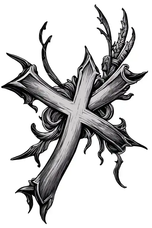 cross of lorraine tattoo design idea
