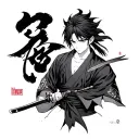 Demon Slayer: Tomioka Giyuu alle spalle di Kamado Tanjiro tattoo design idea