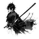 Demon Slayer: Tomioka Giyuu alle spalle di Kamado Tanjiro tattoo design idea