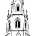 a church steeple gothic tattoo design idea