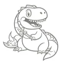 cute dinosaur roasting a marshmellow tattoo design idea