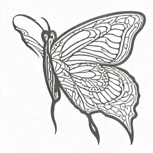 butterfly wings tattoo design idea