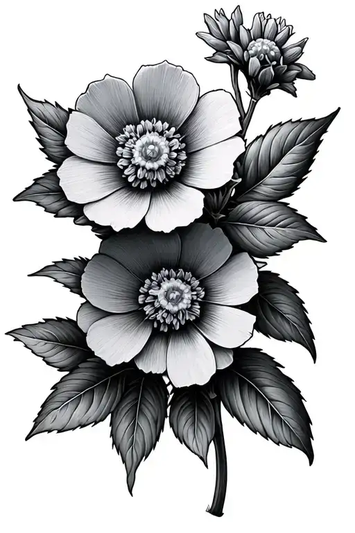 Forget Me Not Flower tattoo design idea