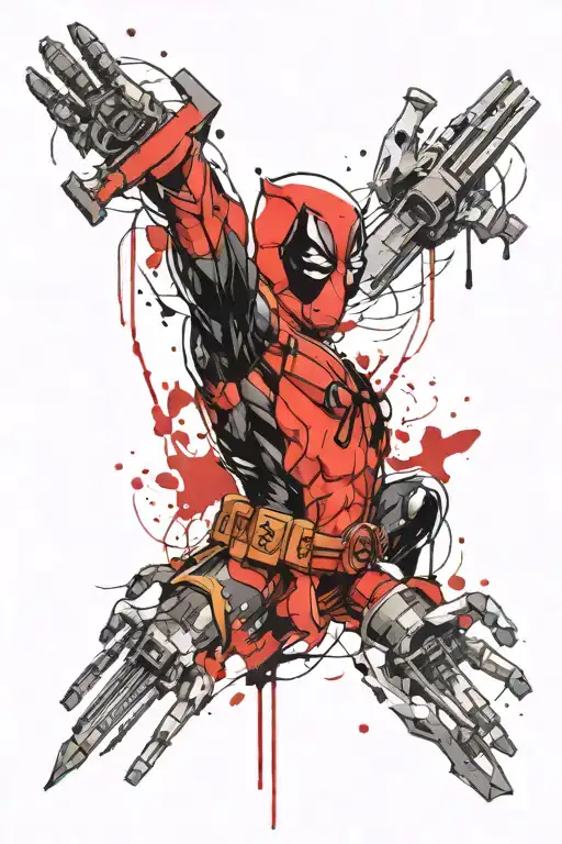 deadpool and wolverine claws extended tattoo design idea