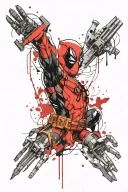 deadpool and wolverine claws extended tattoo design idea