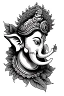 lord ganesha face tattoo design idea