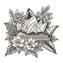 sydney opera house surrounded by aboriginal flowers tattoo design idea