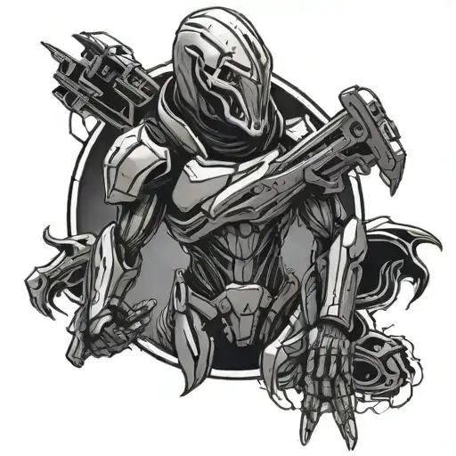 mass effect reaper with mass effect relay in body chasing Normandy  tattoo design idea