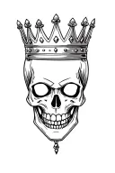Luck crown skull wearing a crown tattoo design idea