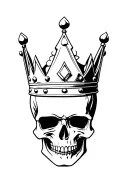 Luck crown skull wearing a crown tattoo design idea