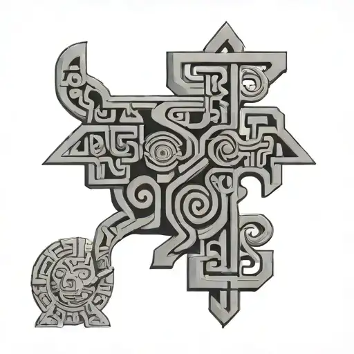 mayan hieroglyphs tattoo design idea