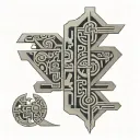 mayan hieroglyphs tattoo design idea