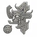 mayan hieroglyphs tattoo design idea