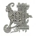 mayan hieroglyphs tattoo design idea