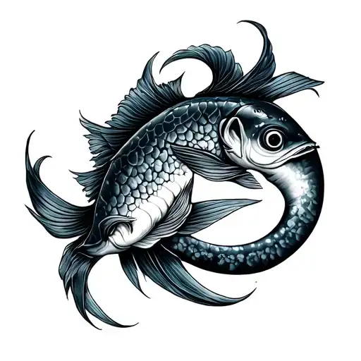 Aquarius on the cusp of Pisces zodiac sign tattoo design idea