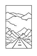 Far more abstract it shouldn't be a literal road and mountains, just something that symbolizes that. Very minimal tattoo design idea