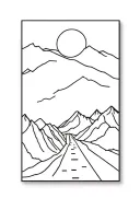 Far more abstract it shouldn't be a literal road and mountains, just something that symbolizes that. Very minimal tattoo design idea