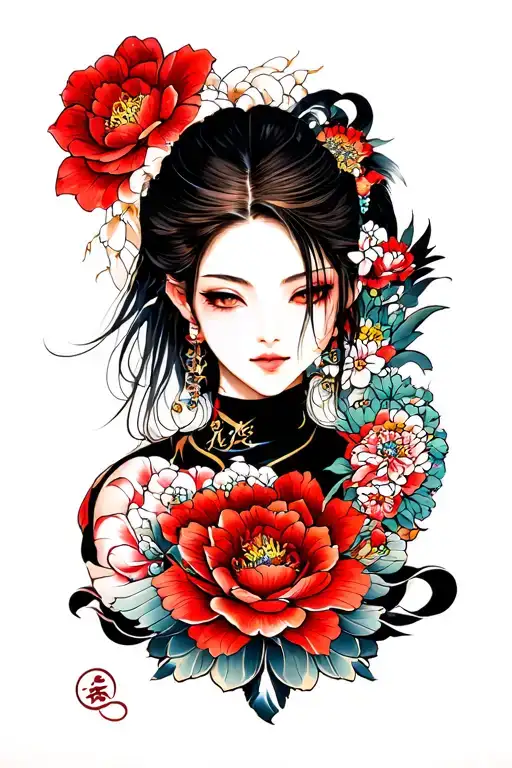 Japanese Neo / tech tattoo design idea