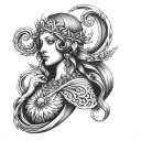 Hestia goddess tattoo design idea