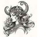 Hestia goddess tattoo design idea