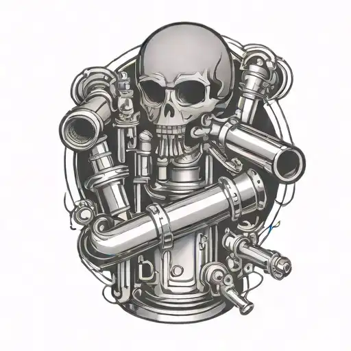 sleeve with plumbing, electrical tools, woodworking, SQL and Excel tattoo design idea