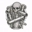 sleeve with plumbing, electrical tools, woodworking, SQL and Excel tattoo design idea