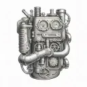 sleeve with plumbing, electrical tools, woodworking, SQL and Excel tattoo design idea