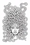 Medusa face tattoo design idea