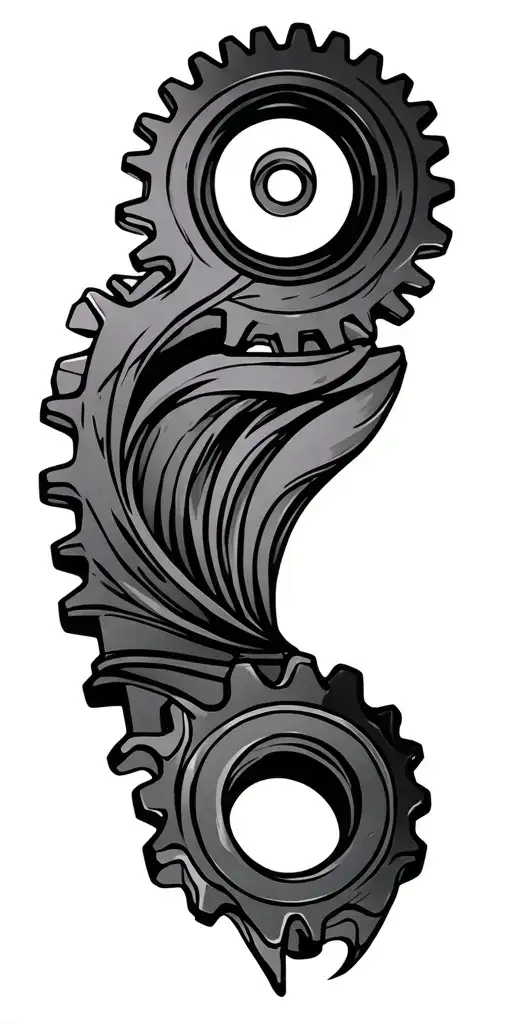 gear wheels spinning simple tattoo tattoo design idea