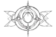wedding ring Hecate triple moon Star background tattoo design idea