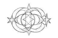 wedding ring Hecate triple moon Star background tattoo design idea