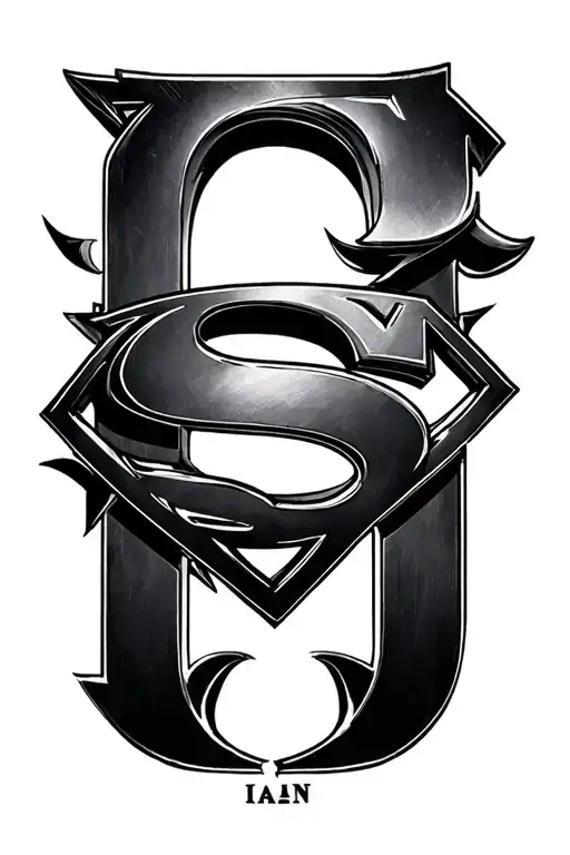 "Ian " Superman logo tattoo design idea