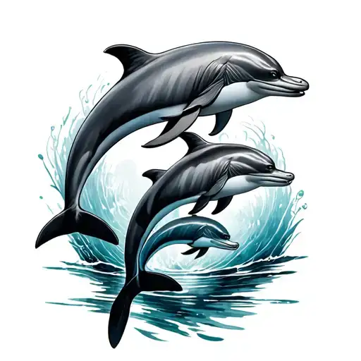 3 Dolphins tattoo design idea