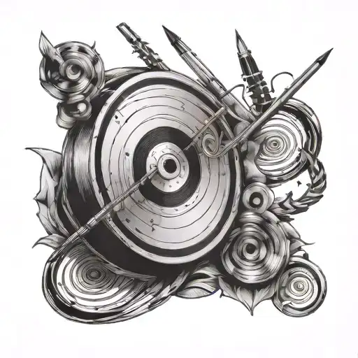 record, staves, notes tattoo design idea