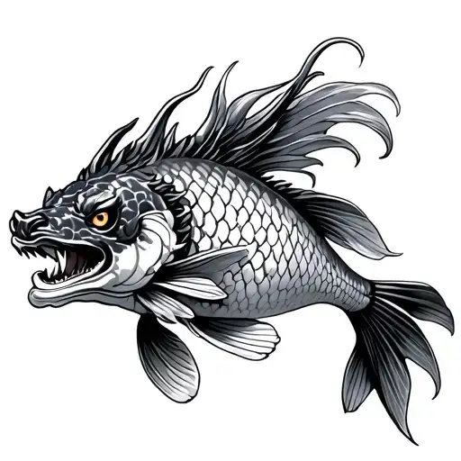 carp koi with a dragon tattoo design idea
