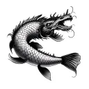 carp koi with a dragon tattoo design idea