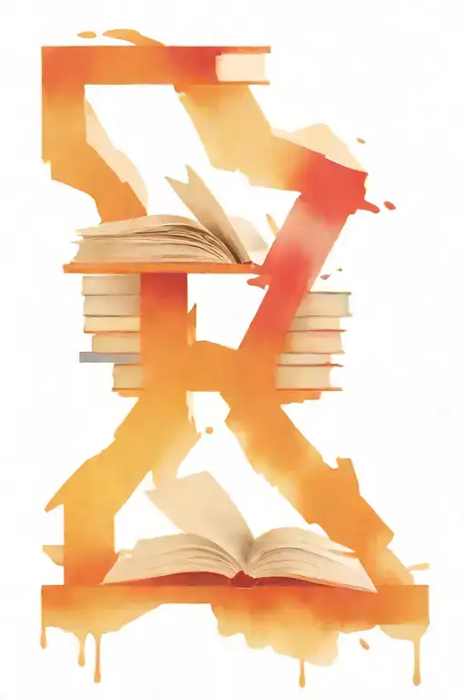 Bookself Falling apart maybe in distance tattoo design idea