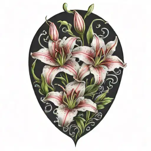 two stargazer lillies tattoo design idea