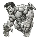 Inner Child protected by hulk  tattoo design idea