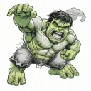 Inner Child protected by hulk  tattoo design idea