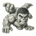 Inner Child protected by hulk  tattoo design idea