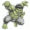 Inner Child protected by hulk  tattoo design idea