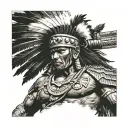 indian warrior with a rifle tattoo design idea