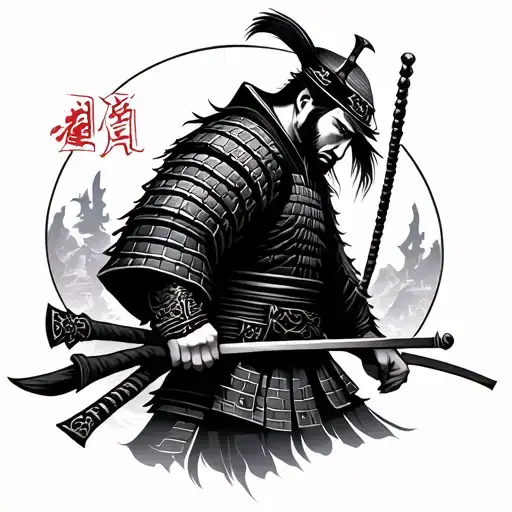 Ronin samurai tattoo design idea